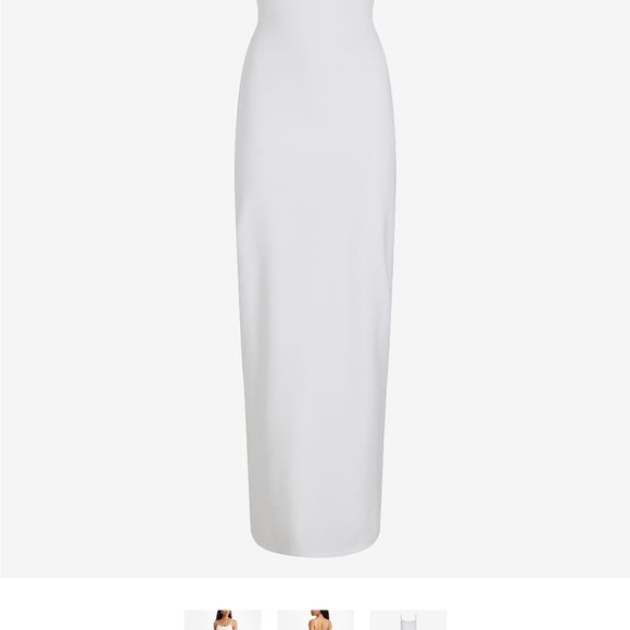 NWT Express Scoop Neck Sleeveless Maxi Bra Cami Dress White Size Medium - Picture 2 of 3